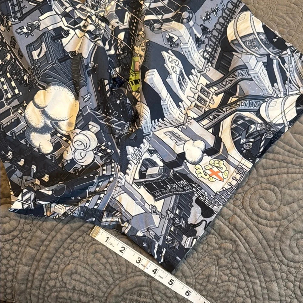 Paul Smith Black and Gray Graphic Swim Trunks